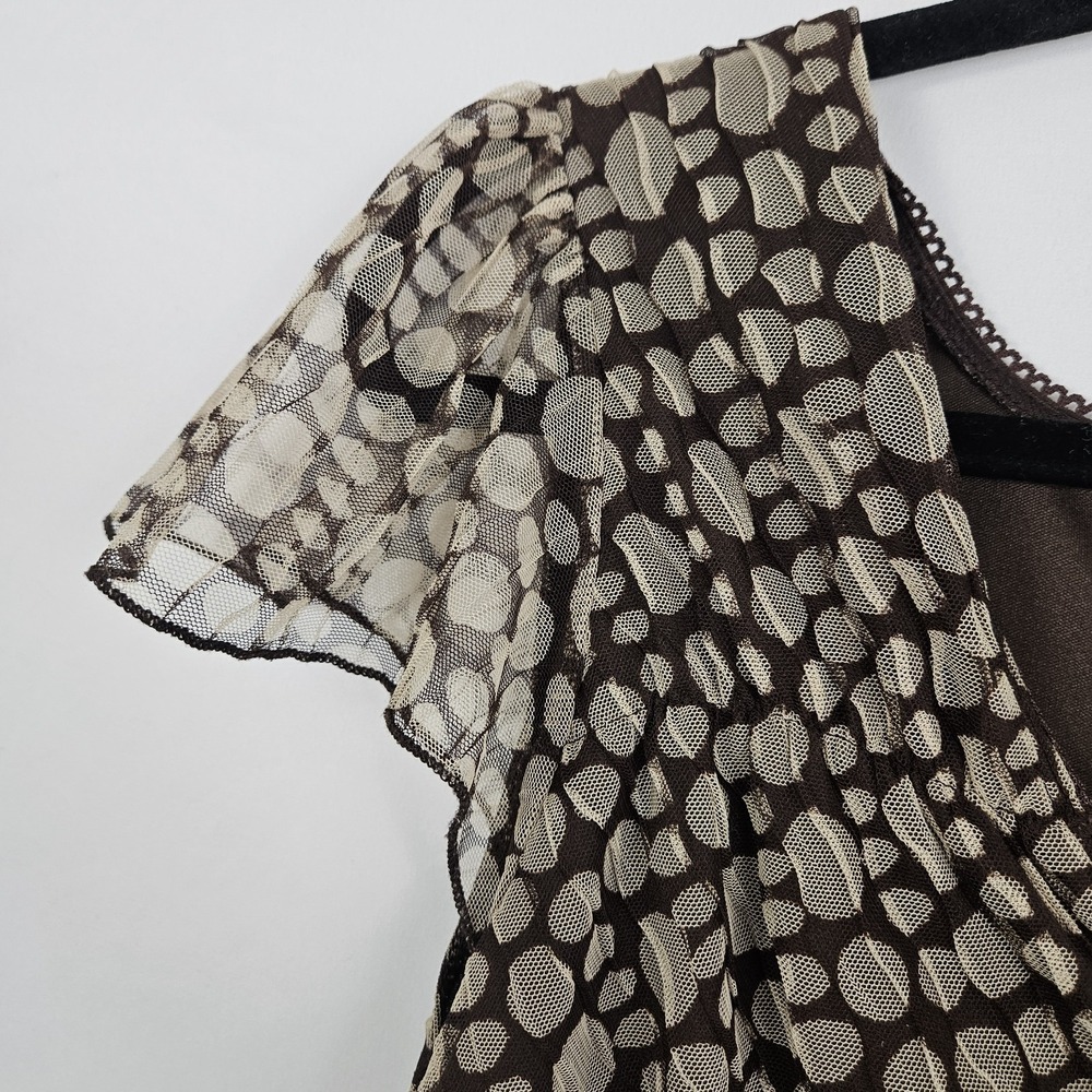 Lane Bryant Baby Doll Tunic Top Women's 14 16 Sheer Brown Y2K Boho Festival - Picture 5 of 6